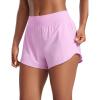 imageCRZ YOGA Mid Flat Waisted Running Shorts for Women 3  Mesh Liner Quick Dry for Workout Sport Athletic with Zipper PocketVita Pink