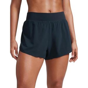 imageCRZ YOGA High Waisted Split Running Shorts for Women 3  Comfy Mesh Liner for Workout Athletic Gym Track Quick DryTrue Navy