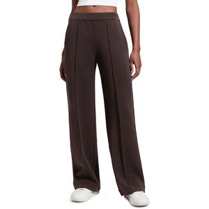 image:imageCRZ YOGA SoftAura Pintuck Straight Leg Sweatpants Women 30  Modal Casual Lounge Travel Pants with PocketsHot Fudge Brown