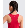 image:imageCRZ YOGA Girls Seamless Athletic Tank Tops Waist Length  Active Dance Casual Racerback Crew Neck Sleeveless Kids TeenAurora Red