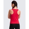 image:imageCRZ YOGA Girls Seamless Athletic Tank Tops Waist Length  Active Dance Casual Racerback Crew Neck Sleeveless Kids TeenAurora Red