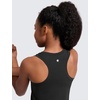 image:imageCRZ YOGA Girls Seamless Athletic Tank Tops Waist Length  Active Dance Casual Racerback Crew Neck Sleeveless Kids TeenBlack