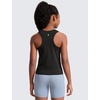 image:imageCRZ YOGA Girls Seamless Athletic Tank Tops Waist Length  Active Dance Casual Racerback Crew Neck Sleeveless Kids TeenBlack