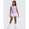 image:imageCRZ YOGA Girls Seamless Athletic Tank Tops Waist Length  Active Dance Casual Racerback Crew Neck Sleeveless Kids TeenElfin Purple