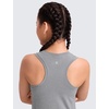 image:imageCRZ YOGA Girls Seamless Athletic Tank Tops Waist Length  Active Dance Casual Racerback Crew Neck Sleeveless Kids TeenSlate Grey Marl