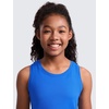 image:imageCRZ YOGA Girls Seamless Athletic Tank Tops Waist Length  Active Dance Casual Racerback Crew Neck Sleeveless Kids TeenSparkle Blue