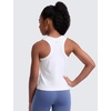image:imageCRZ YOGA Girls Seamless Athletic Tank Tops Waist Length  Active Dance Casual Racerback Crew Neck Sleeveless Kids TeenWhite