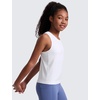 image:imageCRZ YOGA Girls Seamless Athletic Tank Tops Waist Length  Active Dance Casual Racerback Crew Neck Sleeveless Kids TeenWhite