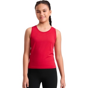 image:imageCRZ YOGA Girls Seamless Athletic Tank Tops Waist Length  Active Dance Casual Racerback Crew Neck Sleeveless Kids TeenAurora Red