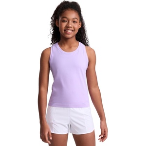 image:imageCRZ YOGA Girls Seamless Athletic Tank Tops Waist Length  Active Dance Casual Racerback Crew Neck Sleeveless Kids TeenElfin Purple
