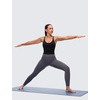 image:imageCRZ YOGA Butterluxe Cross Back Crop Tank Tops for Women  V Neck Padded Spaghetti Straps Yoga Strappy Longline Sports BrasBlack