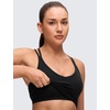 image:imageCRZ YOGA Butterluxe Cross Back Crop Tank Tops for Women  V Neck Padded Spaghetti Straps Yoga Strappy Longline Sports BrasBlack
