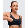 image:imageCRZ YOGA Butterluxe Cross Back Crop Tank Tops for Women  V Neck Padded Spaghetti Straps Yoga Strappy Longline Sports BrasTrue Navy