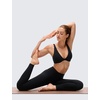 image:imageCRZ YOGA Butterluxe Front Twist Deep V Neck Sports Bras for Women  Wide Straps Padded U Back Yoga Crop TopBlack