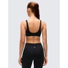 image:imageCRZ YOGA Butterluxe Front Twist Deep V Neck Sports Bras for Women  Wide Straps Padded U Back Yoga Crop TopBlack
