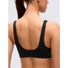 image:imageCRZ YOGA Butterluxe Front Twist Deep V Neck Sports Bras for Women  Wide Straps Padded U Back Yoga Crop TopBlack