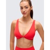 image:imageCRZ YOGA Butterluxe Front Twist Deep V Neck Sports Bras for Women  Wide Straps Padded U Back Yoga Crop TopDeep Red