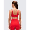 image:imageCRZ YOGA Butterluxe Front Twist Deep V Neck Sports Bras for Women  Wide Straps Padded U Back Yoga Crop TopDeep Red