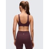 image:imageCRZ YOGA Butterluxe Front Twist Deep V Neck Sports Bras for Women  Wide Straps Padded U Back Yoga Crop TopRipe Plum