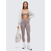 image:imageCRZ YOGA Butterluxe Front Twist Deep V Neck Sports Bras for Women  Wide Straps Padded U Back Yoga Crop TopWarm Ash Grey