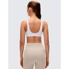 image:imageCRZ YOGA Butterluxe Front Twist Deep V Neck Sports Bras for Women  Wide Straps Padded U Back Yoga Crop TopWhite