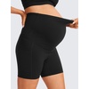 image:imageCRZ YOGA Butterluxe Maternity Biker Shorts Pockets 5  Over The Belly Pregnancy Womens Yoga Workout Athletic Buttery SoftBlack