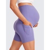 image:imageCRZ YOGA Butterluxe Maternity Biker Shorts Pockets 5  Over The Belly Pregnancy Womens Yoga Workout Athletic Buttery SoftDark Lavender Purple