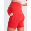 image:imageCRZ YOGA Butterluxe Maternity Biker Shorts Pockets 5  Over The Belly Pregnancy Womens Yoga Workout Athletic Buttery SoftDeep Red