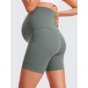 image:imageCRZ YOGA Butterluxe Maternity Biker Shorts Pockets 5  Over The Belly Pregnancy Womens Yoga Workout Athletic Buttery SoftGrey Sage