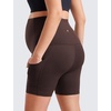 image:imageCRZ YOGA Butterluxe Maternity Biker Shorts Pockets 5  Over The Belly Pregnancy Womens Yoga Workout Athletic Buttery SoftHot Fudge Brown