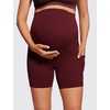 image:imageCRZ YOGA Butterluxe Maternity Biker Shorts Pockets 5  Over The Belly Pregnancy Womens Yoga Workout Athletic Buttery SoftRed Merlot