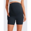 image:imageCRZ YOGA Butterluxe Maternity Biker Shorts Pockets 5  Over The Belly Pregnancy Womens Yoga Workout Athletic Buttery SoftTrue Navy