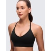 image:imageCRZ YOGA Butterluxe Thin Straps Cross Back Longline Sports Bras for Women  Padded V Neck Yoga Crop TopBlack