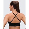 image:imageCRZ YOGA Butterluxe Thin Straps Cross Back Longline Sports Bras for Women  Padded V Neck Yoga Crop TopBlack