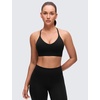 image:imageCRZ YOGA Butterluxe Thin Straps Cross Back Longline Sports Bras for Women  Padded V Neck Yoga Crop TopBlack