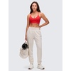 image:imageCRZ YOGA Butterluxe Thin Straps Cross Back Longline Sports Bras for Women  Padded V Neck Yoga Crop TopDeep Red