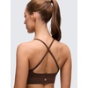 image:imageCRZ YOGA Butterluxe Thin Straps Cross Back Longline Sports Bras for Women  Padded V Neck Yoga Crop TopLava Brown