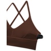 image:imageCRZ YOGA Butterluxe Thin Straps Cross Back Longline Sports Bras for Women  Padded V Neck Yoga Crop TopLava Brown