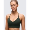 image:imageCRZ YOGA Butterluxe Thin Straps Cross Back Longline Sports Bras for Women  Padded V Neck Yoga Crop TopLegend Green