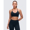 image:imageCRZ YOGA Butterluxe Thin Straps Cross Back Longline Sports Bras for Women  Padded V Neck Yoga Crop TopTrue Navy
