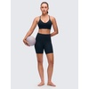 image:imageCRZ YOGA Butterluxe Thin Straps Cross Back Longline Sports Bras for Women  Padded V Neck Yoga Crop TopTrue Navy