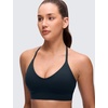image:imageCRZ YOGA Butterluxe Thin Straps Cross Back Longline Sports Bras for Women  Padded V Neck Yoga Crop TopTrue Navy
