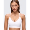 image:imageCRZ YOGA Butterluxe Thin Straps Cross Back Longline Sports Bras for Women  Padded V Neck Yoga Crop TopWhite