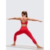 image:imageCRZ YOGA Butterluxe V Neck Twist Cross Back Sports Bras for Women  Adjustable Spaghetti Straps Padded Crop Yoga TopAurora Red