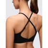 image:imageCRZ YOGA Butterluxe V Neck Twist Cross Back Sports Bras for Women  Adjustable Spaghetti Straps Padded Crop Yoga TopBlack