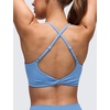 image:imageCRZ YOGA Butterluxe V Neck Twist Cross Back Sports Bras for Women  Adjustable Spaghetti Straps Padded Crop Yoga TopParty Blue