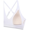 image:imageCRZ YOGA Butterluxe V Neck Twist Cross Back Sports Bras for Women  Adjustable Spaghetti Straps Padded Crop Yoga TopWhite