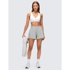 image:imageCRZ YOGA Butterluxe V Neck Twist Cross Back Sports Bras for Women  Adjustable Spaghetti Straps Padded Crop Yoga TopWhite