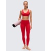 image:imageCRZ YOGA Butterluxe V Neck U Back Sports Bras for Women  Low Cut Padded Wireless Basic Yoga TopAurora Red