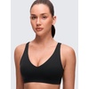 image:imageCRZ YOGA Butterluxe V Neck U Back Sports Bras for Women  Low Cut Padded Wireless Basic Yoga TopBlack